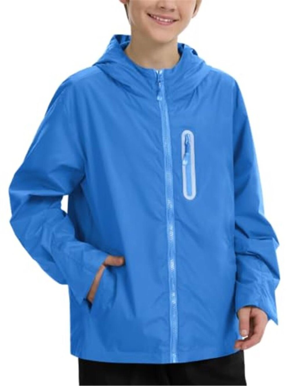 Kids Rain Jacket Kids Waterproof Raincoat Hooded Lightweight Windbreaker